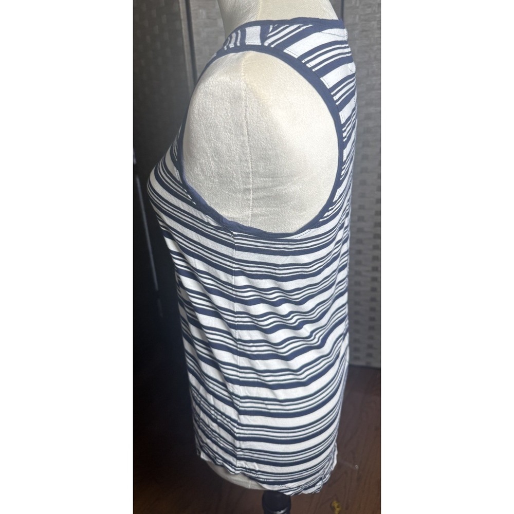 Gap Luxe Striped Tank Top Small Sleeveless Navy Shirt - Picture 2 of 5